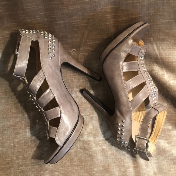 Steve Madden Hailley Studded Leather Cage Sandals - Picture 2 of 11